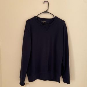 Banana Republic French Terry Crew Sweater Navy